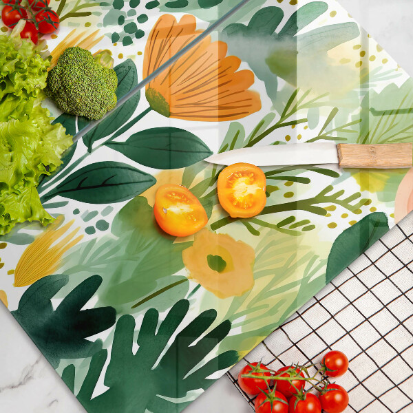 Glas Ceranfeldabdeckung Bemalte Blumen