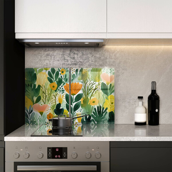 Glas Ceranfeldabdeckung Bemalte Blumen