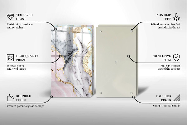 Glas Ceranfeldabdeckung Pastellmarmor