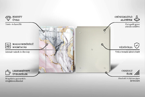 Glas Ceranfeldabdeckung Pastellmarmor