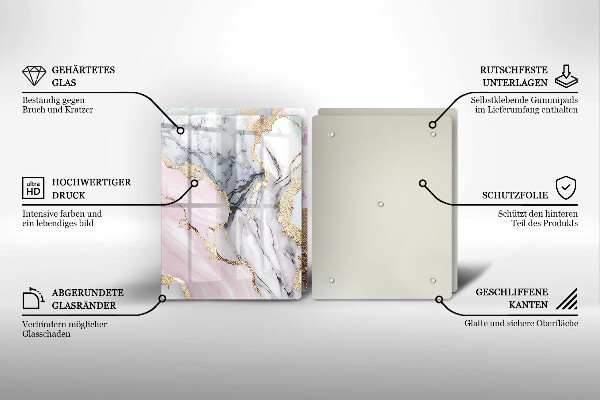 Glas Ceranfeldabdeckung Pastellmarmor