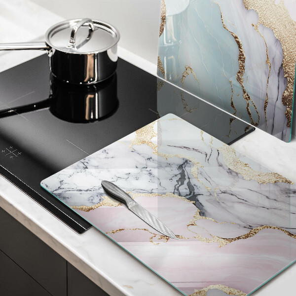 Glas Ceranfeldabdeckung Pastellmarmor