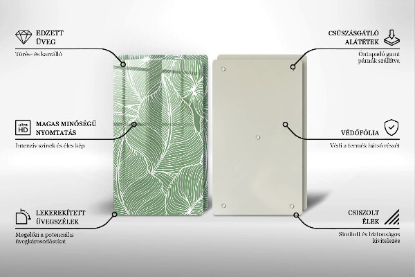 Glas Ceranfeldabdeckung Lineare Blätter