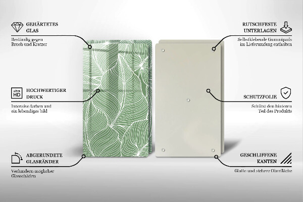 Glas Ceranfeldabdeckung Lineare Blätter