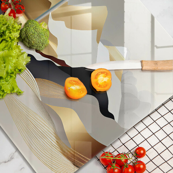 Glas Ceranfeldabdeckung Abstrakte goldene Berge