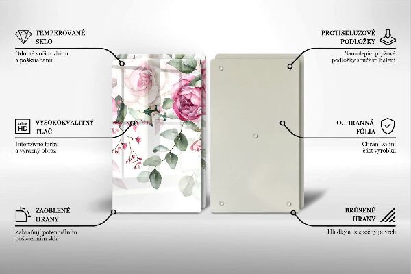 Glas Ceranfeldabdeckung Aquarellrosen