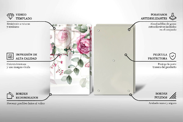 Glas Ceranfeldabdeckung Aquarellrosen