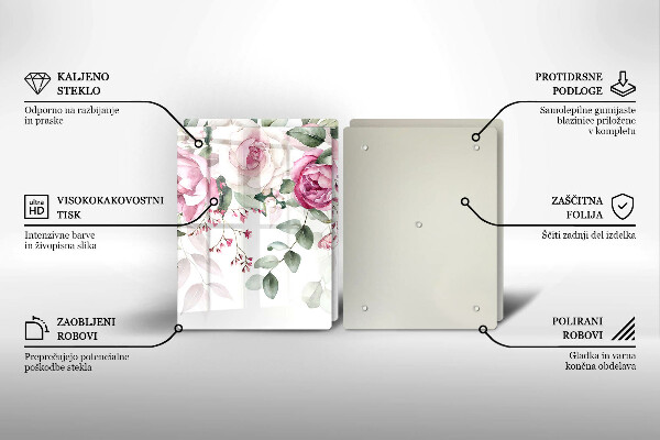 Glas Ceranfeldabdeckung Aquarellrosen