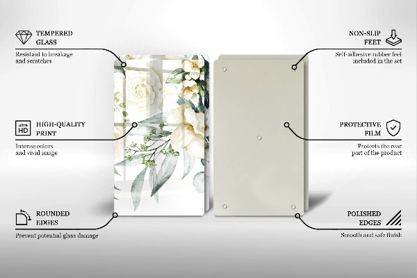 Glas Ceranfeldabdeckung Aquarellblumen