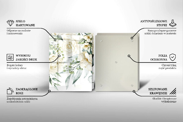 Glas Ceranfeldabdeckung Aquarellblumen