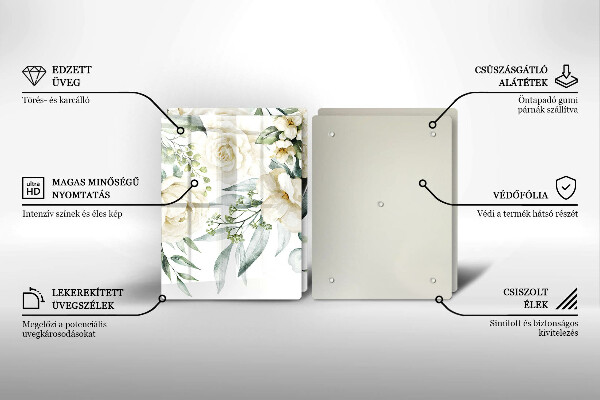 Glas Ceranfeldabdeckung Aquarellblumen