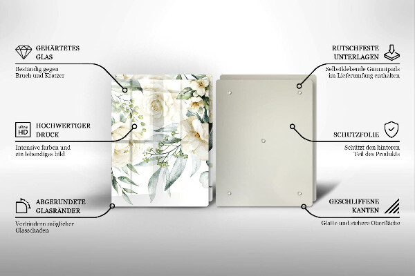Glas Ceranfeldabdeckung Aquarellblumen