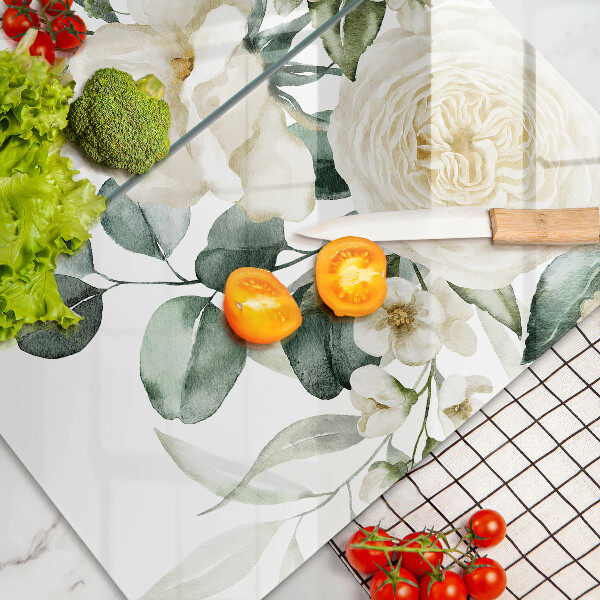 Glas Ceranfeldabdeckung Aquarellblumen