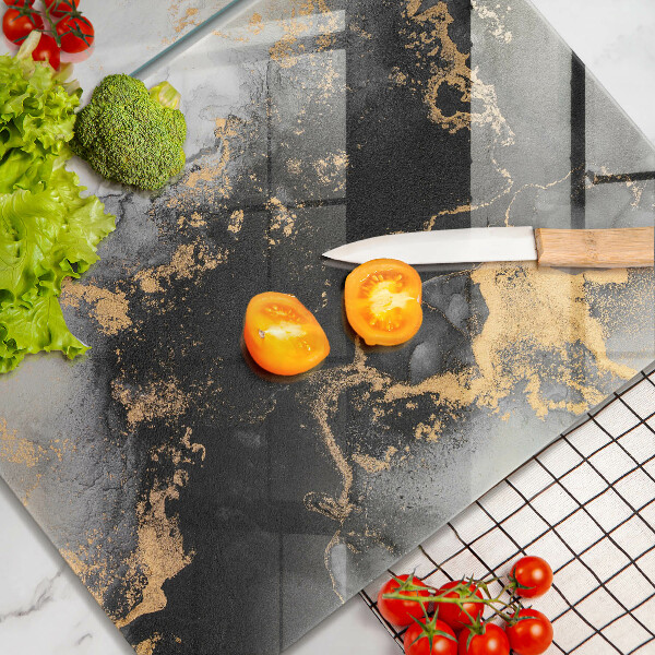 Glas Ceranfeldabdeckung Abstraktion mit Gold