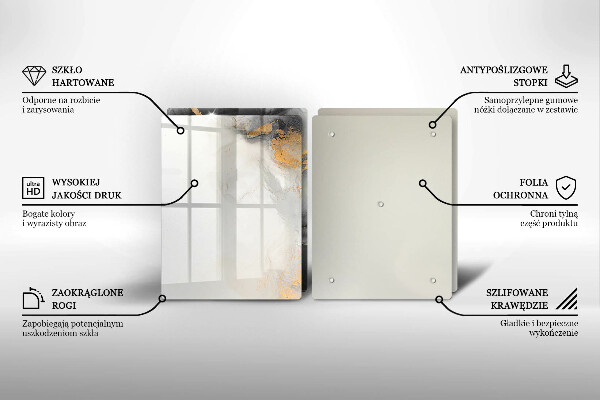 Glas Ceranfeldabdeckung Abstraktion mit Gold