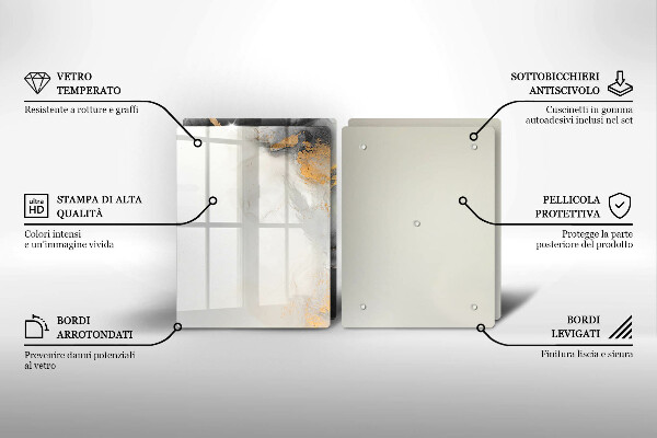 Glas Ceranfeldabdeckung Abstraktion mit Gold