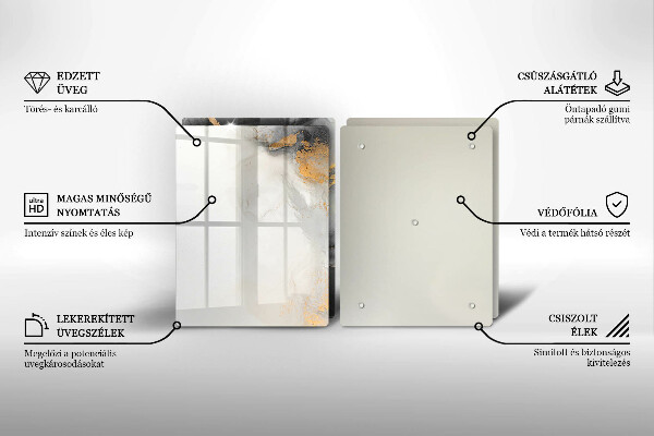 Glas Ceranfeldabdeckung Abstraktion mit Gold