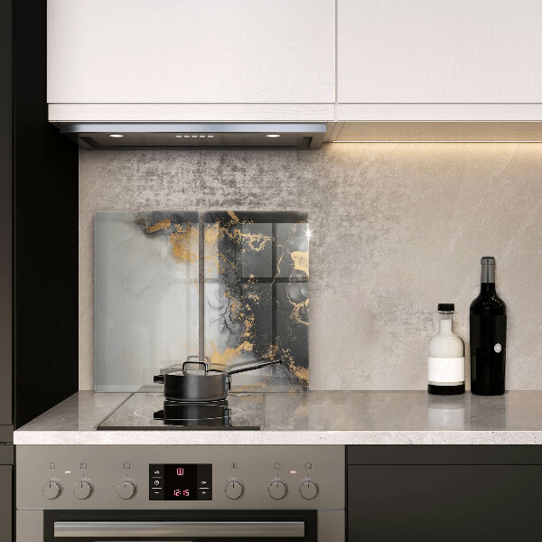 Glas Ceranfeldabdeckung Abstraktion mit Gold