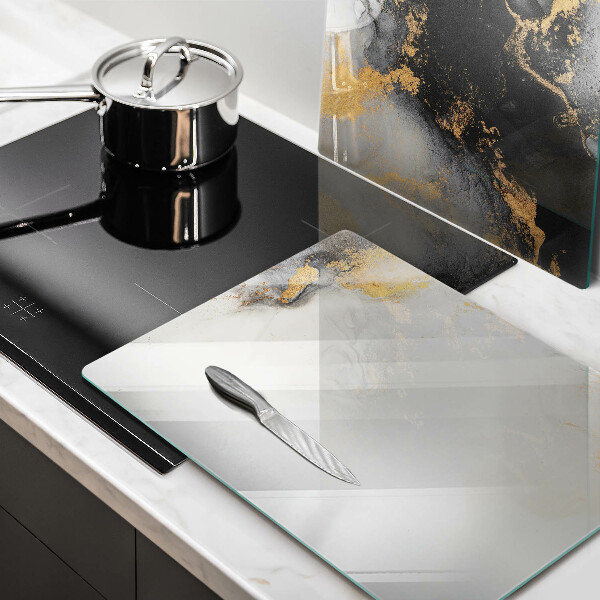 Glas Ceranfeldabdeckung Abstraktion mit Gold