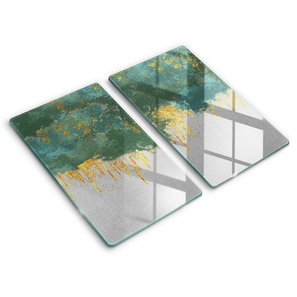Glas Ceranfeldabdeckung Abstraktion mit Gold