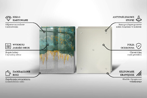 Glas Ceranfeldabdeckung Abstraktion mit Gold