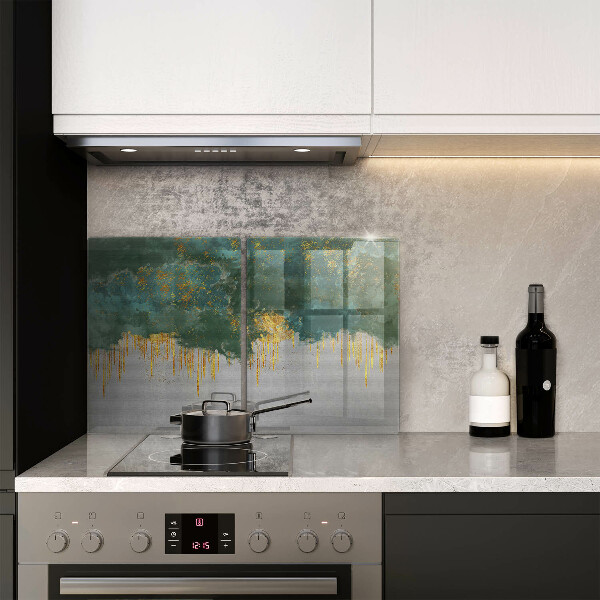 Glas Ceranfeldabdeckung Abstraktion mit Gold