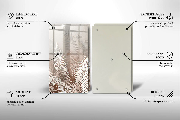 Glas Ceranfeldabdeckung Boho-Vegetationsblätter