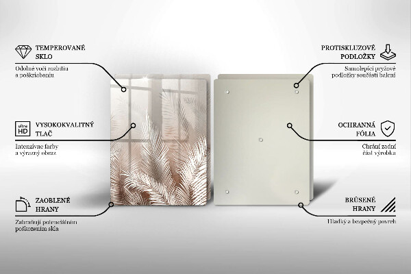 Glas Ceranfeldabdeckung Boho-Vegetationsblätter