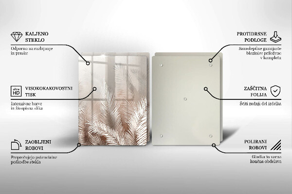 Glas Ceranfeldabdeckung Boho-Vegetationsblätter