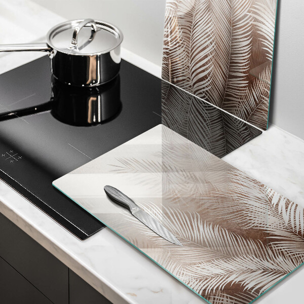 Glas Ceranfeldabdeckung Boho-Vegetationsblätter