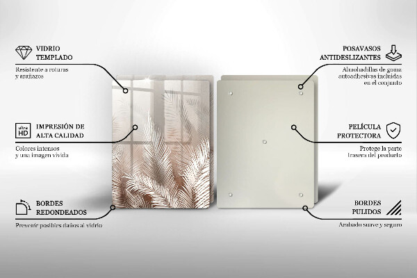 Glas Ceranfeldabdeckung Boho-Vegetationsblätter