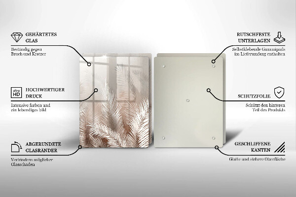 Glas Ceranfeldabdeckung Boho-Vegetationsblätter