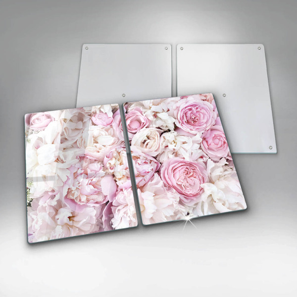 Glas Ceranfeldabdeckung Pfingstrosenstrauß