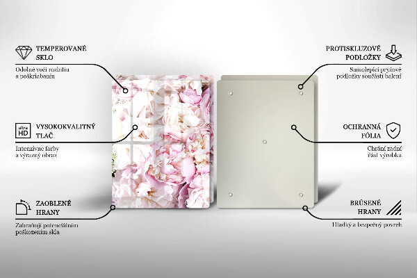 Glas Ceranfeldabdeckung Pfingstrosenstrauß