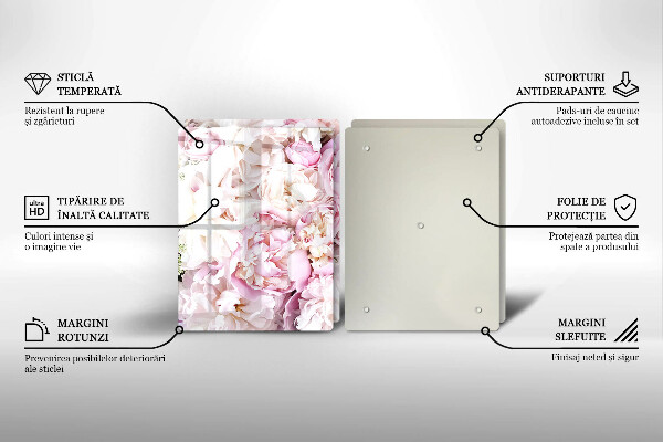Glas Ceranfeldabdeckung Pfingstrosenstrauß