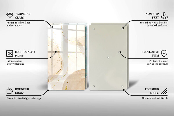 Glas Ceranfeldabdeckung Helle Boho-Formen