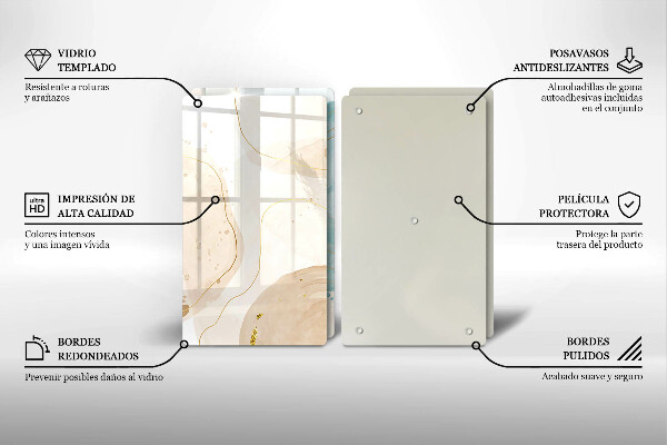 Glas Ceranfeldabdeckung Helle Boho-Formen