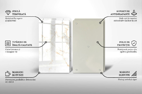 Glas Ceranfeldabdeckung Eleganter Marmorstein