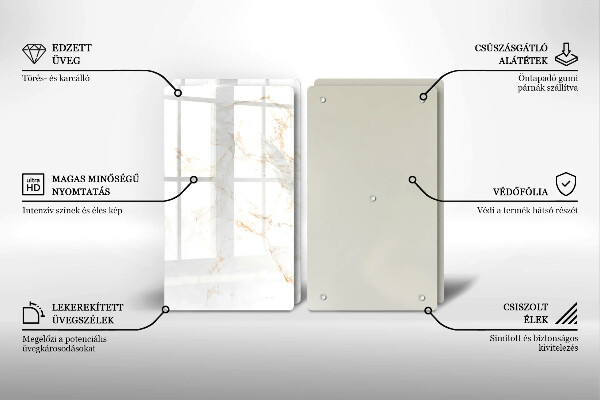 Glas Ceranfeldabdeckung Eleganter Marmorstein