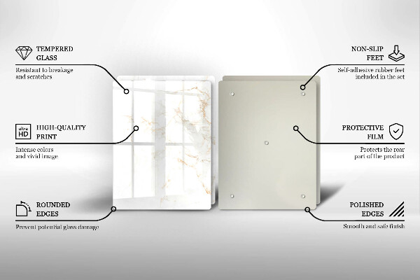 Glas Ceranfeldabdeckung Eleganter Marmorstein