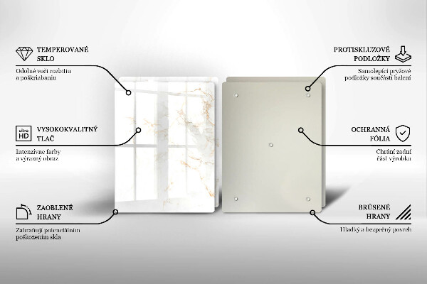 Glas Ceranfeldabdeckung Eleganter Marmorstein