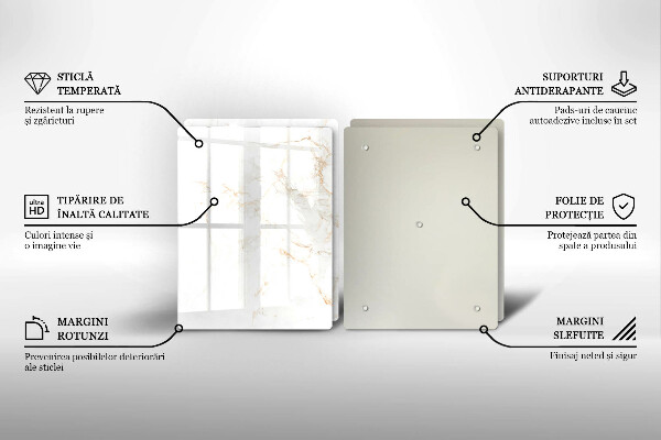 Glas Ceranfeldabdeckung Eleganter Marmorstein