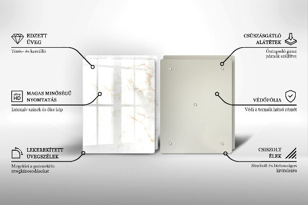 Glas Ceranfeldabdeckung Eleganter Marmorstein