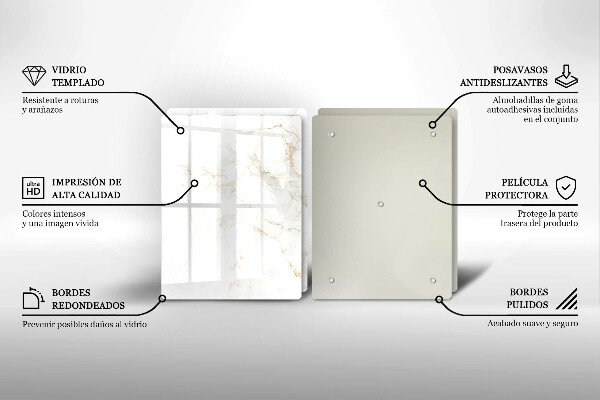 Glas Ceranfeldabdeckung Eleganter Marmorstein