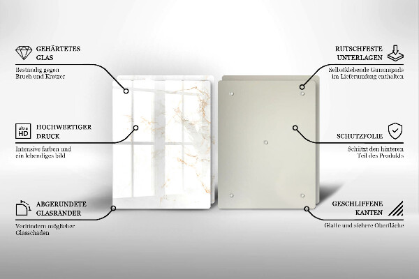 Glas Ceranfeldabdeckung Eleganter Marmorstein