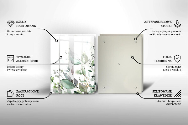 Glas Herdabdeckplatte Aquarellpflanzen