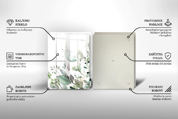 Glas Herdabdeckplatte Aquarellpflanzen