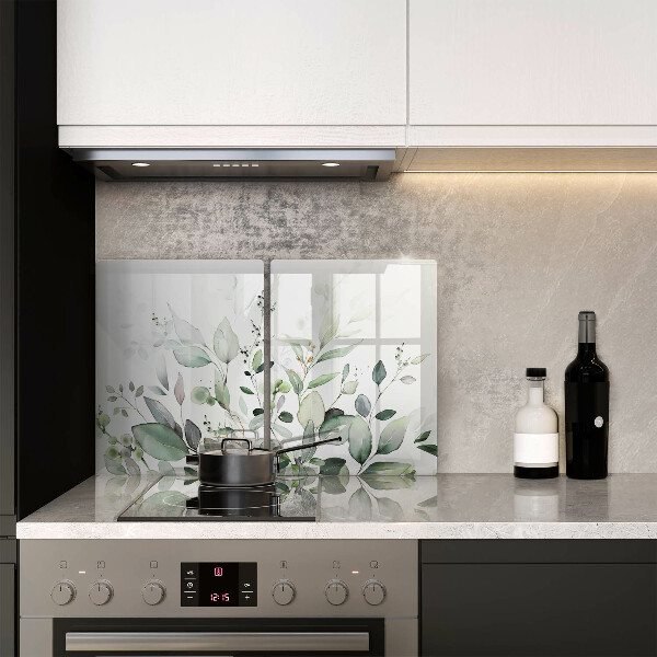 Glas Herdabdeckplatte Aquarellpflanzen