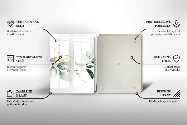 Glas Herdabdeckplatte Aquarellblätter