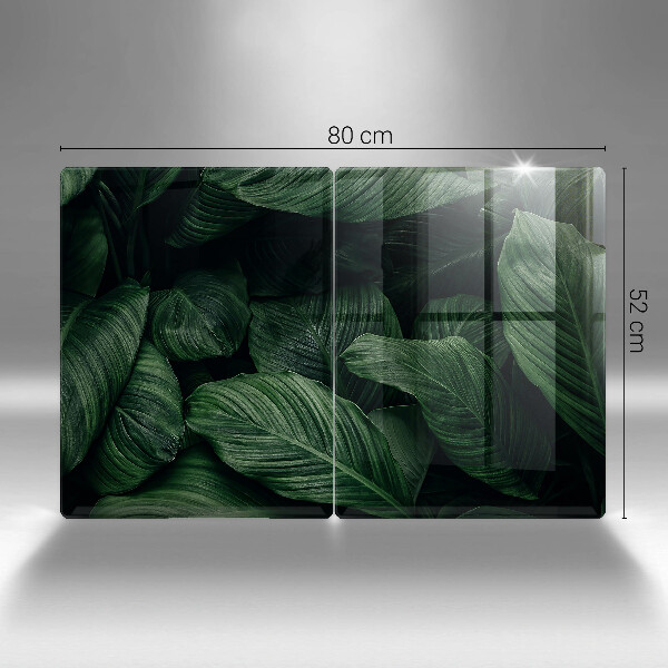 Glas Herdabdeckplatte Dunkle Blätter